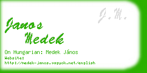 janos medek business card