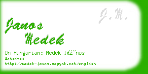 janos medek business card